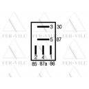 Mini relé, 12V/25A, 5 láb, diódával Mini relé, 12V/25A, 5 láb, diódával-1