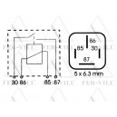 Általános relé, 12V/40A, 5 láb, (2x87) Általános relé, 12V/40A, 5 láb, (2x87)-1