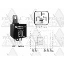 Általános relé, 12V/2x20A, 5 láb-0