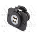 USB töltő, 2x 5V/2.1A, beépíthető, felfogatás:48,5mm, d:29,2 USB töltő, 2x 5V/2.1A, beépíthető, felfogatás:48,5mm, d:29,2-2
