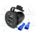 USB töltő, 2x 5V/2.1A, beépíthető, d:29,2mm, LED-es USB töltő, 2x 5V/2.1A, beépíthető, d:29,2mm, LED-es-0